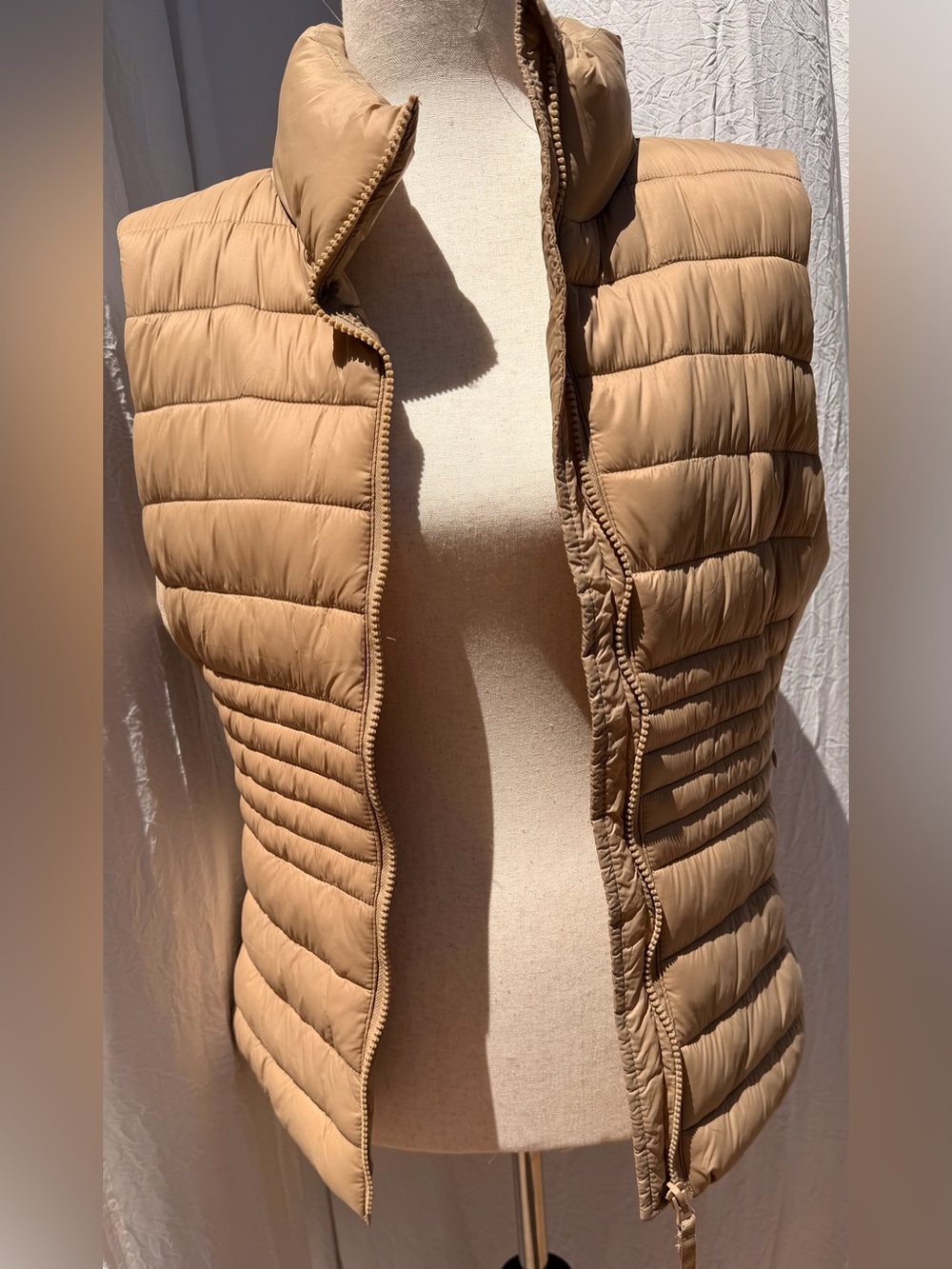 Love Tree Tan Quilted Ultra Light Packable Puffer Vest